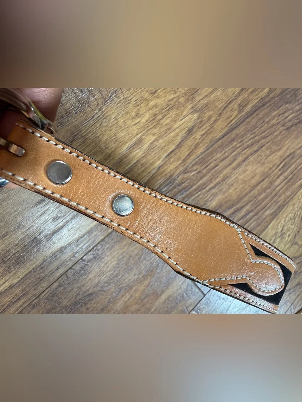 Circle Y Handmade Leather Belt Size 30 Black Suede Western Cowboy Belt